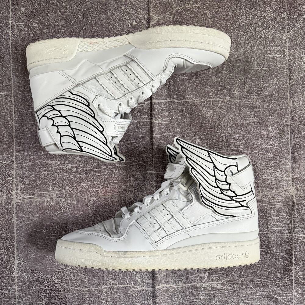 Men's Adidas X Jeremy Scott Forum Hi Wings 4.0 White Leather Sz 10.5 (GX9445)